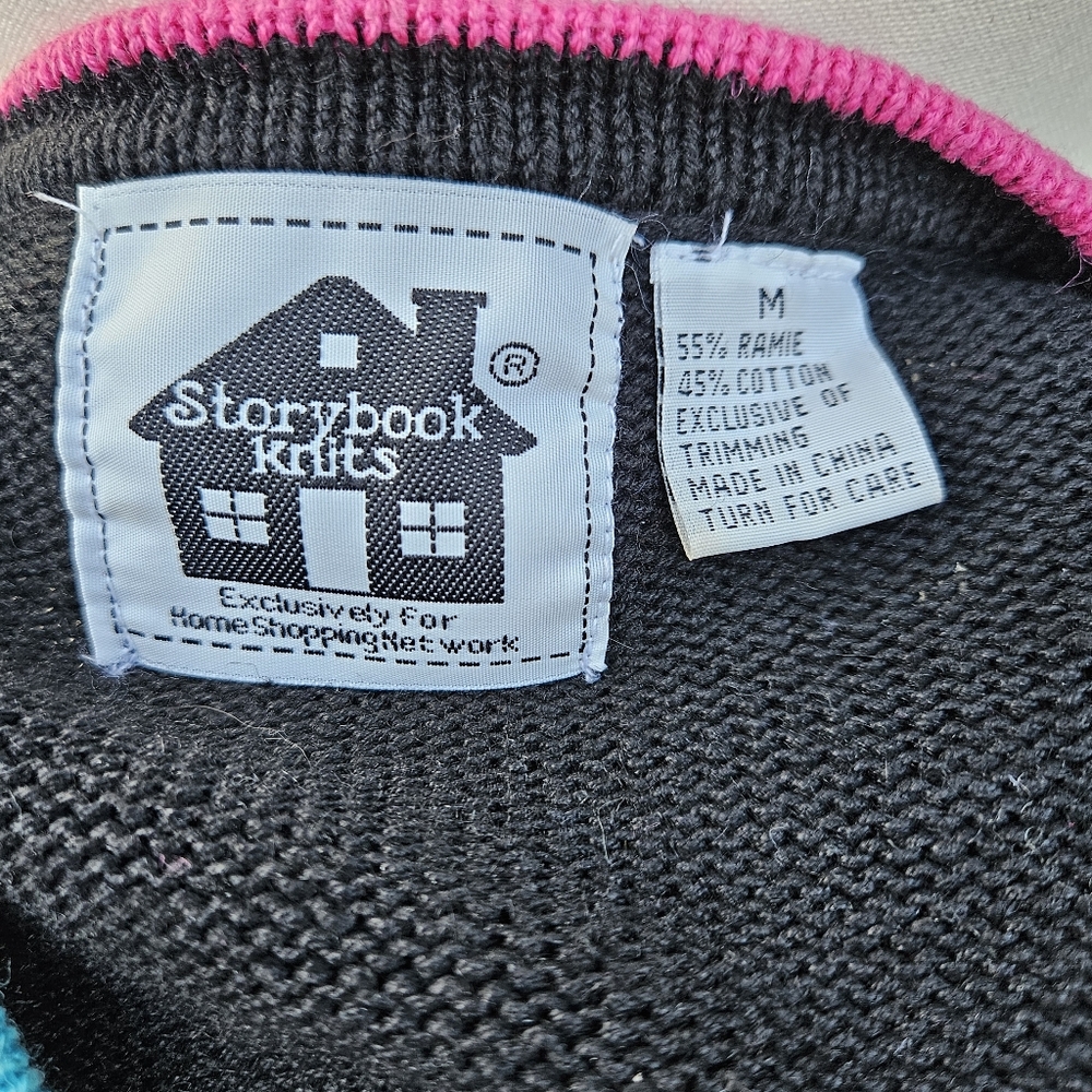Vintage Storybook Knits Children of the World/Peace on Earth Sweater Medium - Picture 10 of 11